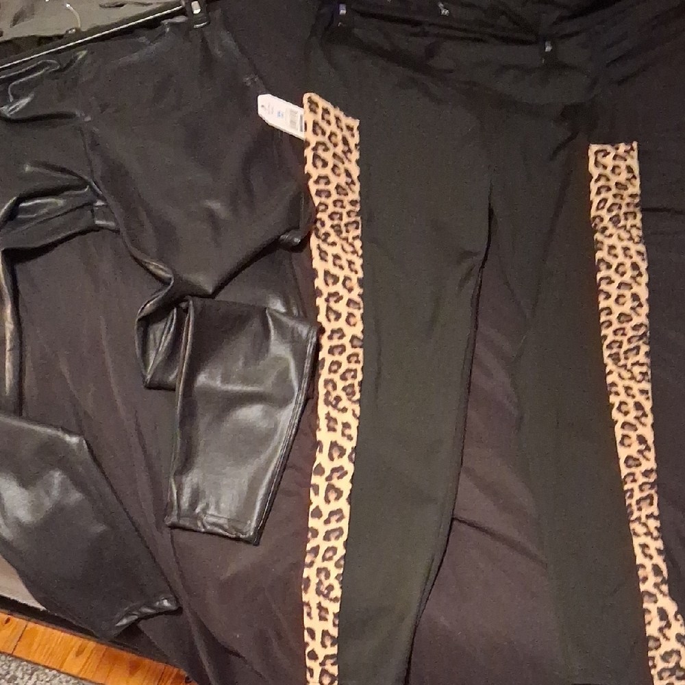 Leopard Print Black Pants